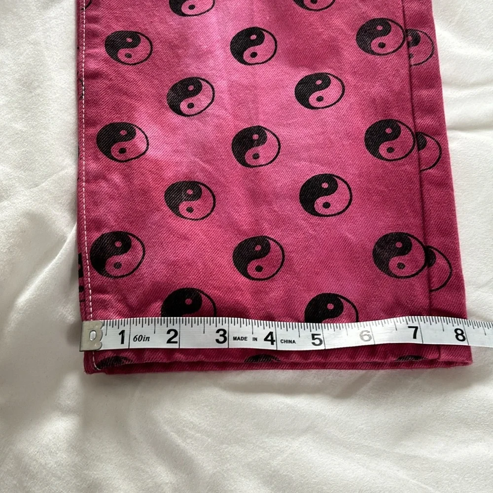 Princess Polly Pink Yin Yang Print Jeans Size 10 Women’s - Picture 14 of 15